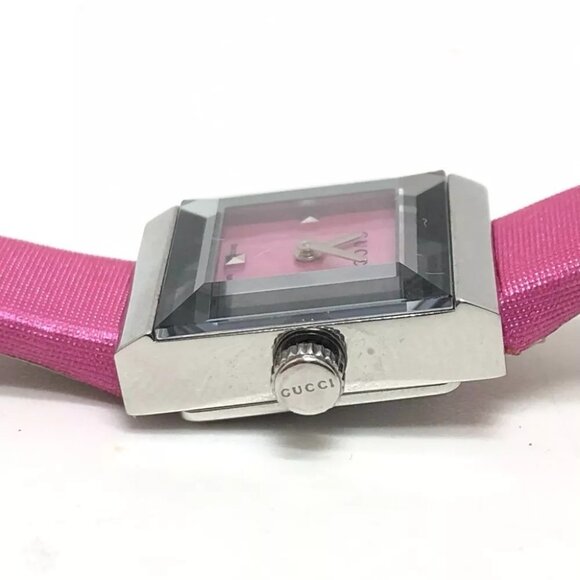 GUCCI Pink Shell Quartz Wristwatch Watch Wristwatch SS Silver/pink - Picture 9 of 12